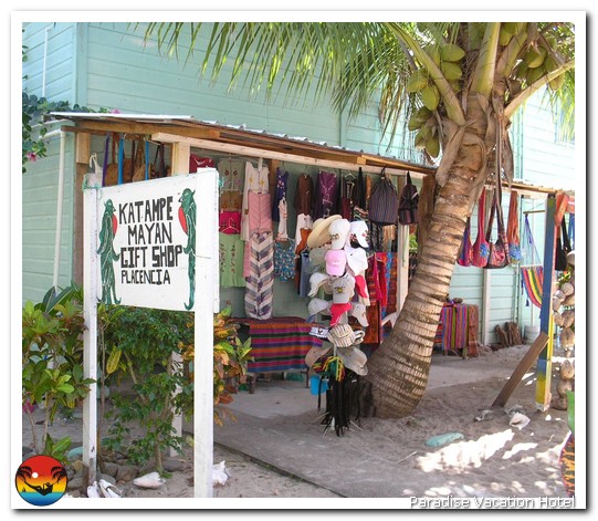 Katampe Mayan gift shop on main street in Placencia, Belize by Alan Stamm